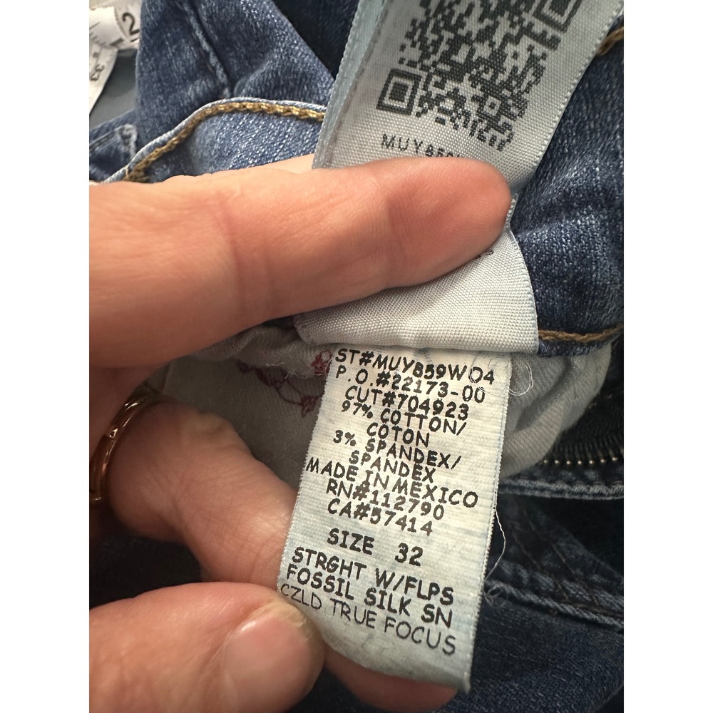 True Religion Women's Straight Leg Dark Wash Denim Jeans Size‎ 32 - Picture 12 of 13